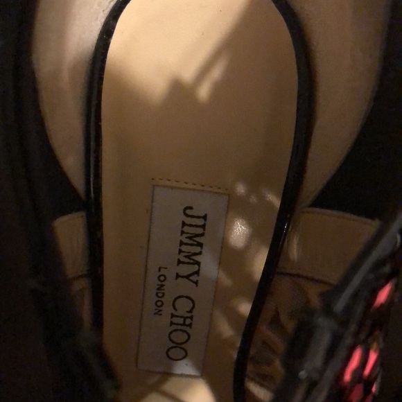 Jimmy Choo black patent leather and pink neoprene booties size 38.5 - Picture 9 of 10